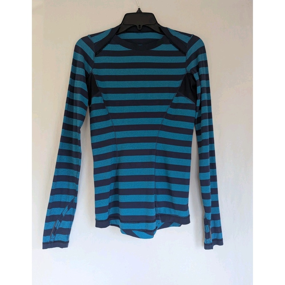 Lululemon Sweater Top Runner Long Sleeve Shirt Stripe Women's 4-6? Multicolor